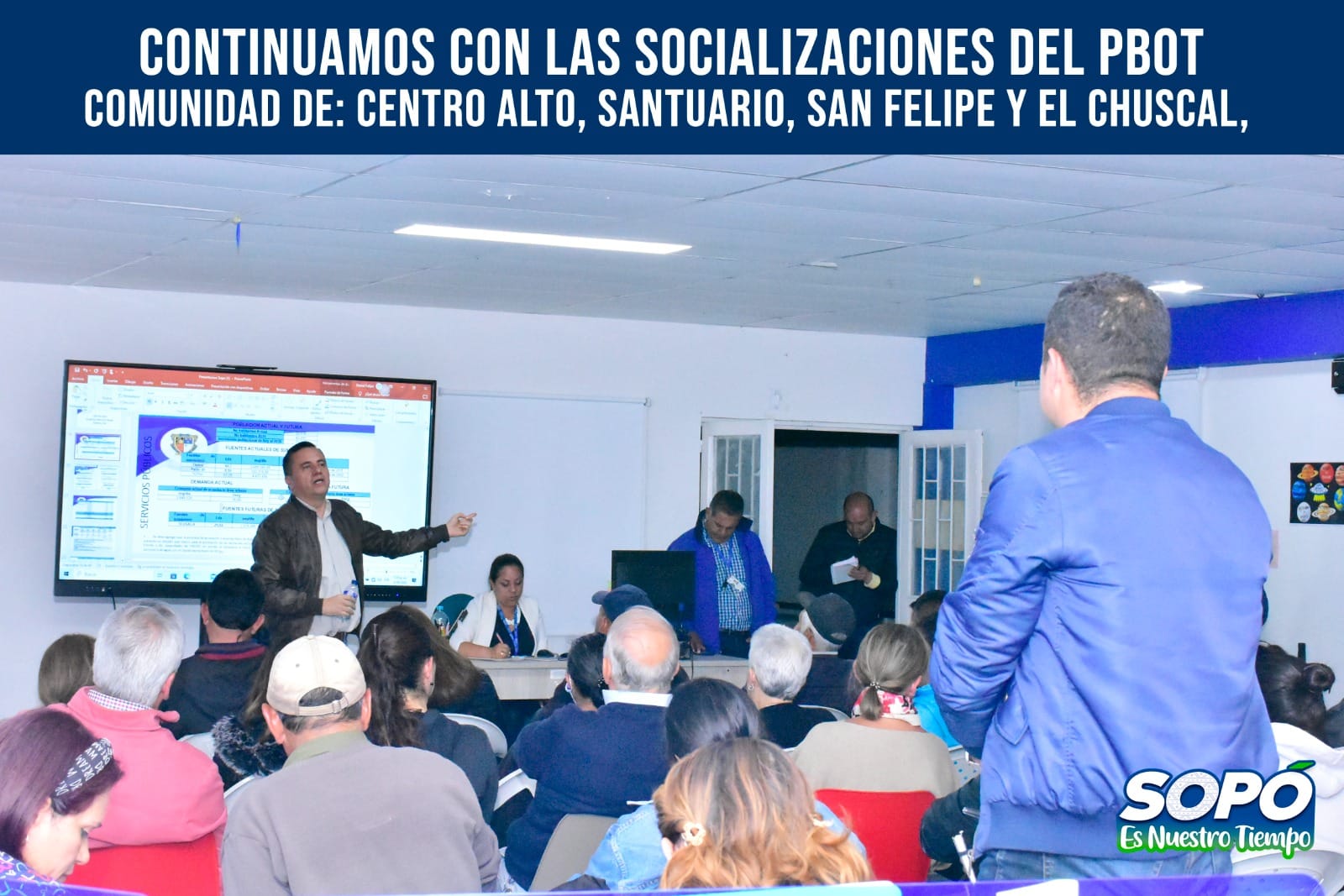 La socialización del Plan Básico de Ordenamiento Territorial llegó a la comunidad de; Centro Alto, Santuario, San Felipe y El Chuscal en el salón de robótica en la antigua Policarpa