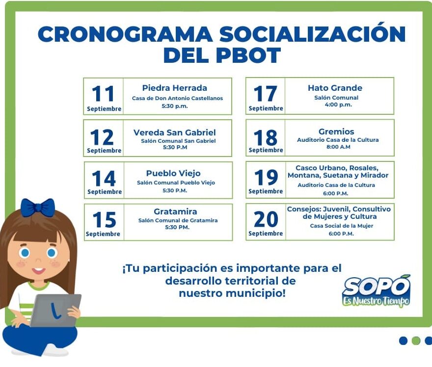 Es tiempo de socializar y contribuir entre todos al desarrollo territorial de nuestro municipio